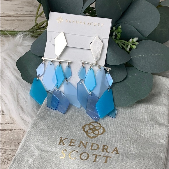 Kendra Scott Jewelry - Kendra Scott NWT Hanna Silver/Blue Earrings $130